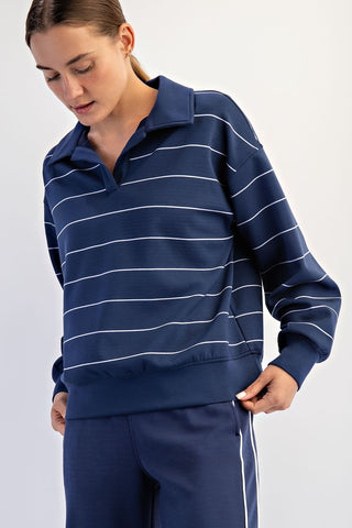 Pin Stripe Long Sleeve Top/Skort Set