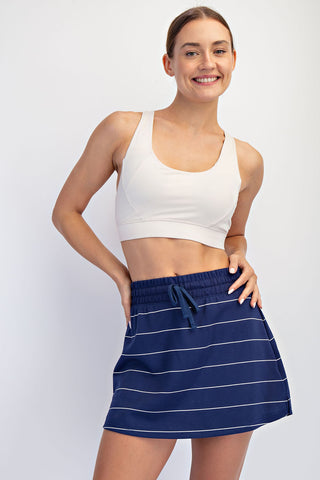 Pin Stripe Long Sleeve Top/Skort Set