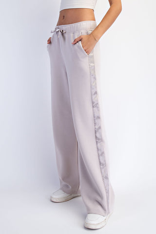 Modal Scuba Luxe Satin Straight Pant - Mocha Cream