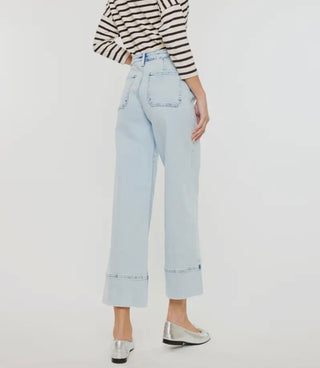 KanCan Crater High Rise Cropped Wide Leg Jeans