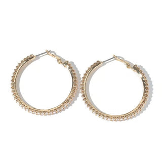 Harlow Gold Hoop Earrings w/ Crystal Accents