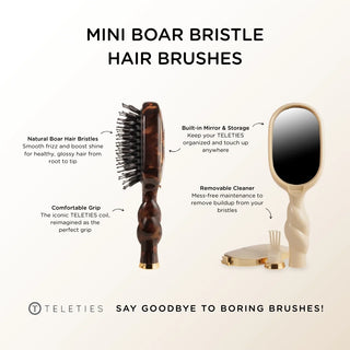 TELETIES Mini Boar Bristle Hair Brushes