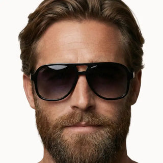 DAX Eyewear Matte Black Cruz - Unisex Aviator Sunglasses – Polarized Hair-Friendly