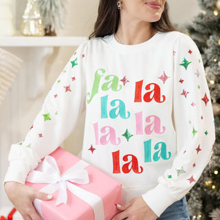 Fa La La Sequin & Embroidery Sweatshirt