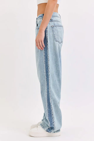 Low Rise Baggy Jeans w/ Side Shadow