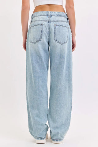 Low Rise Baggy Jeans w/ Side Shadow