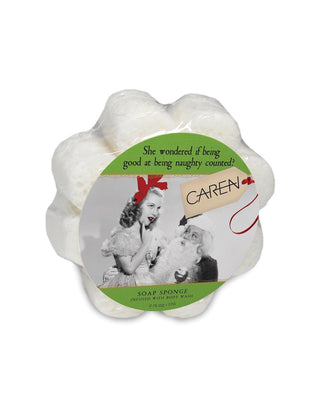 "She wondered if being good at being naughty counted?" Holiday Soap Sponge