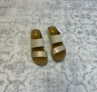Callie Ivory Metallic Sandal