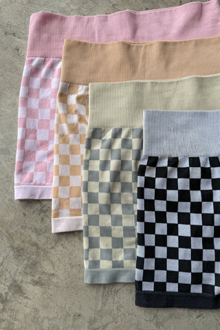 Checker Bra & Biker Shorts Sets - 4 Colors!