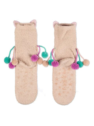 Cat Embellished Plush Crew Socks