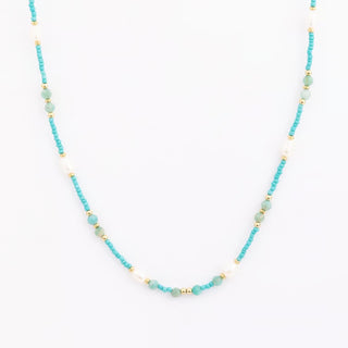 Jasmine Beaded Necklace - Blue