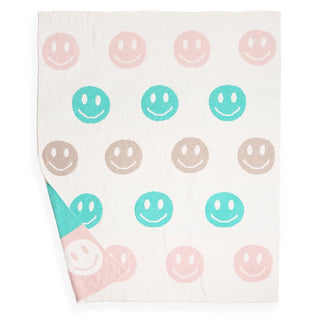 Multicolor Happy Face Reversible CozyComfort Blanket - 2 Options!