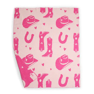 Cowboy Hats and Boots Patterned Luxury Throw Blanket