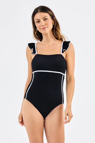 Aubrey Black/White One Piece Swimsuit