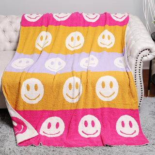 Multicolor Happy Face Reversible CozyComfort Blanket - 2 Options!