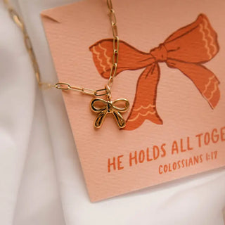 "He Holds All Together" Charm Necklace - Colossians 1:17