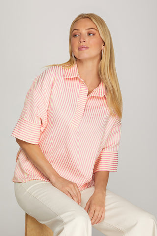 Oversized Short Sleeve Striped Top - 2 Colors!