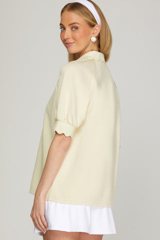 Cloud Soft Short Sleeve Half Zip Top
