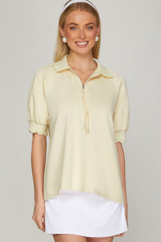 Cloud Soft Short Sleeve Half Zip Top