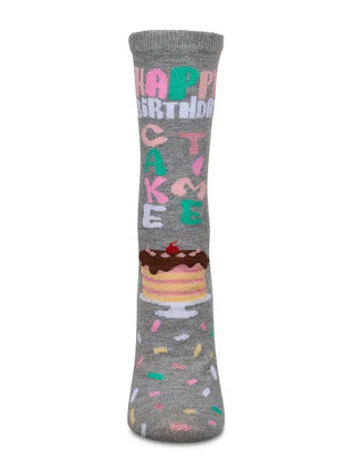 Happy Birthday Cake Time Greeting Card Socks