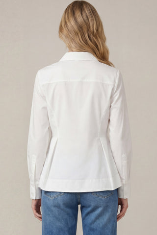 Long Sleeve Peplum Button Down Top - 4 Colors!