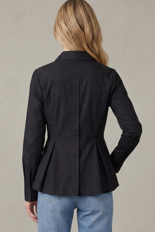 Long Sleeve Peplum Button Down Top - 4 Colors!