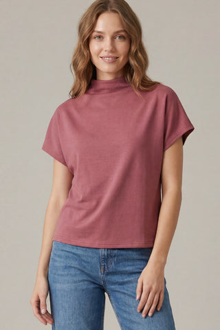 Drop Shoulder Mock Neck Top - 4 Colors!
