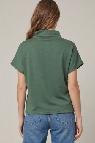 Drop Shoulder Mock Neck Top - 4 Colors!