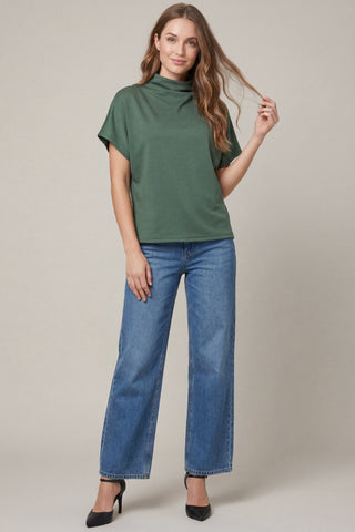 Drop Shoulder Mock Neck Top - 4 Colors!