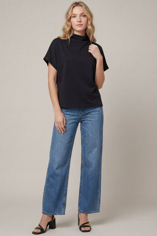 Drop Shoulder Mock Neck Top - 4 Colors!