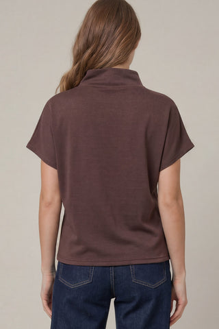 Drop Shoulder Mock Neck Top - 4 Colors!