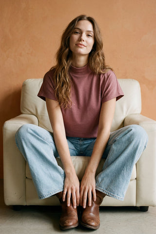 Drop Shoulder Mock Neck Top - 4 Colors!