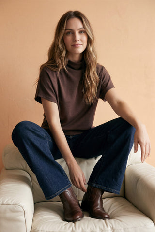 Drop Shoulder Mock Neck Top - 4 Colors!