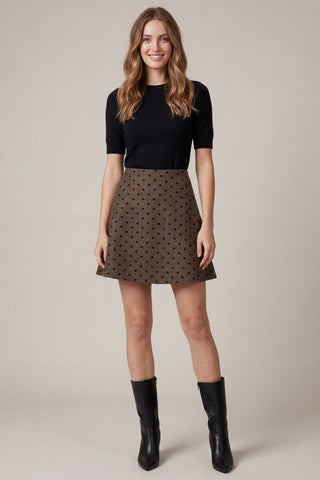 Polka Dot Mini Flare Skirt