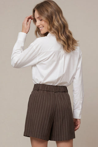 Brown Pinstripe Shorts - Matching Vest Available!