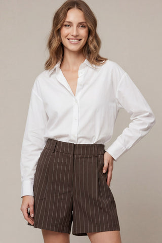 Brown Pinstripe Shorts - Matching Vest Available!