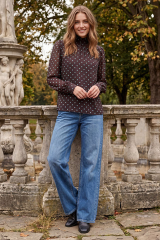 Long Sleeve Polka Dot Top