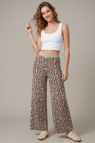 Leopard Print Sweater Pants - Matching Top Available!