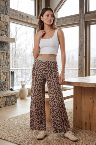 Leopard Print Sweater Pants - Matching Top Available!