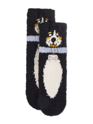 Dog Embellished Plush Crew Socks
