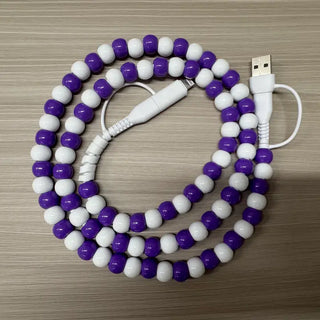 Beaded Phone Charger with Lightning & USB-C Cable