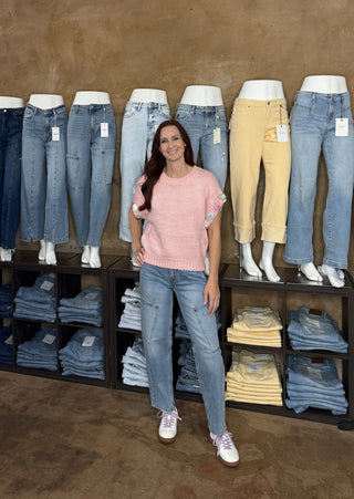 Super High Rise Utility Barrel Leg Jeans by Vervet