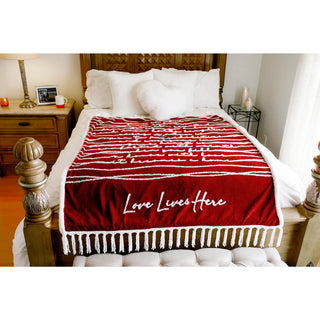 "Love Lives Here" 50" x 60" Inspirational Plush Blanket