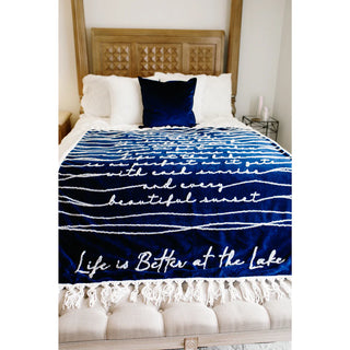"Life Is Better at the Lake" 50" x 60" Inspirational Plush Blanket