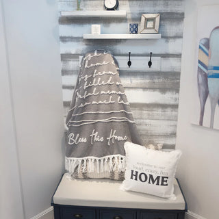 "Bless This Home" 50" x 60" Inspirational Plush Blanket