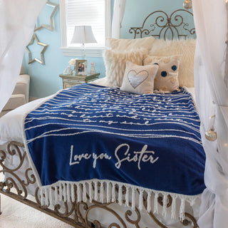 "Love You Sister" 50" x 60" Inspirational Plush Blanket
