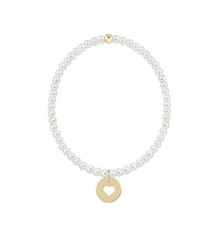 enewton Classic Pearl 3mm Bracelet - Love Gold Disc