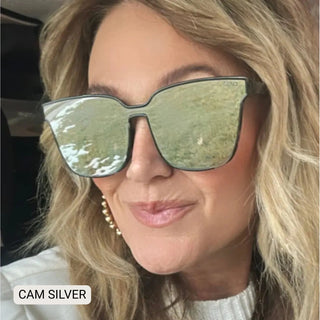 DAX Eyewear Cam Silver - Women's Medium/ Large Square Sunglasses