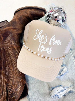 She's from Texas Cap w/ Pearl Chain