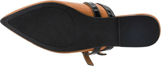 Corkys Take A Number Pointed Toe Slip On Mule Shoes - Cognac
